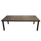 Ensemble de salle à manger d'extérieur moderne en treillis aluminium, rectangulaire, 241 cm, avec 8 fauteuils - Noir - Oakland Living