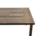 Ensemble de salle à manger d'extérieur moderne en treillis aluminium, rectangulaire, 241 cm, avec 8 fauteuils - Noir - Oakland Living