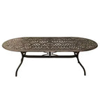 Ensemble de salle à manger 11 pièces avec table de salle à manger ovale en aluminium à treillis maillé orné et moderne de 241 cm - Bronze - Oakland Living : Résistant aux UV