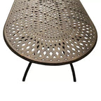 Ensemble de salle à manger 11 pièces avec table de salle à manger ovale en aluminium à treillis maillé orné et moderne de 241 cm - Bronze - Oakland Living : Résistant aux UV