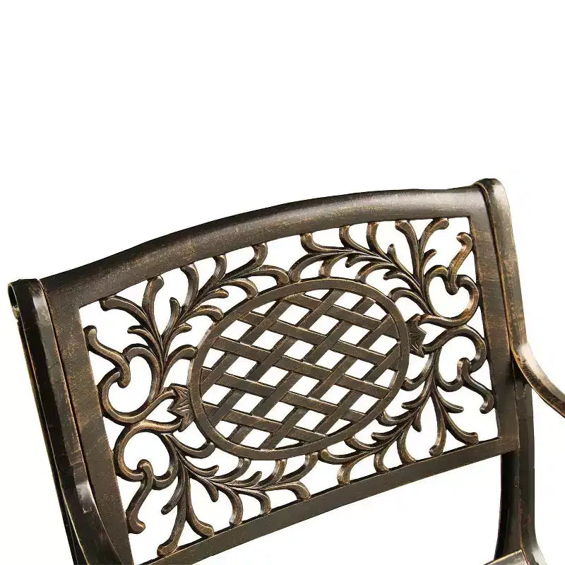 Ensemble de salle à manger 11 pièces avec table de salle à manger ovale en aluminium à treillis maillé orné et moderne de 241 cm - Bronze - Oakland Living : Résistant aux UV