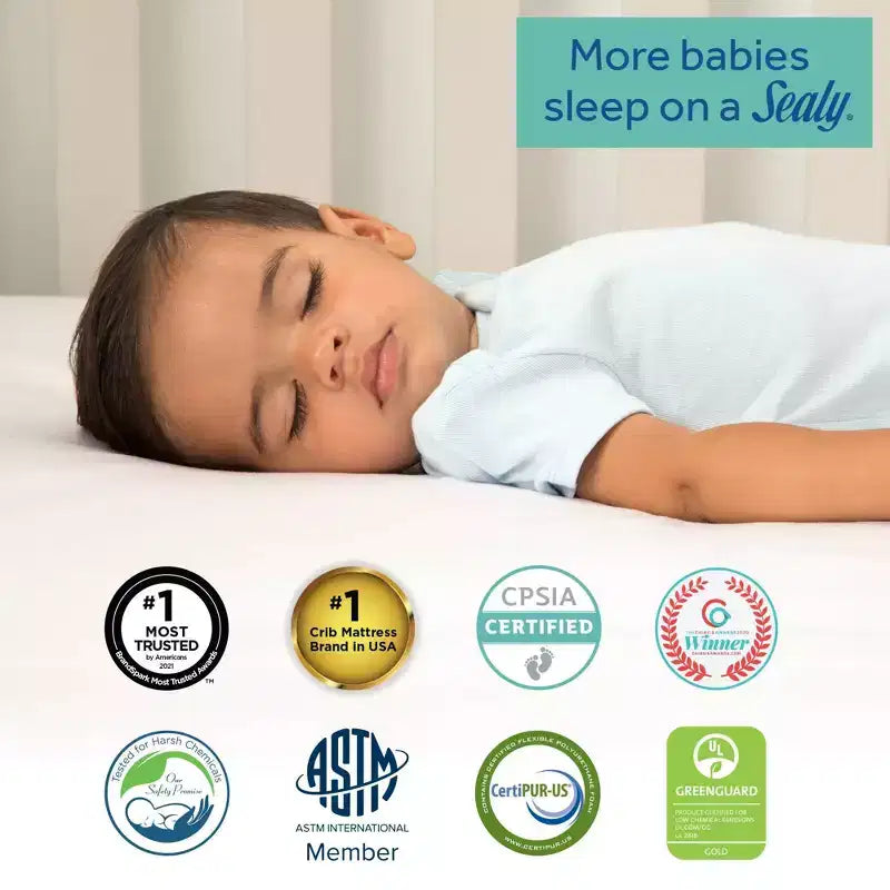 2-Stage Extra Firm Crib and Toddler Mattress, Hypoallergenic, Waterproof Cover, Innerspring, 5.25"