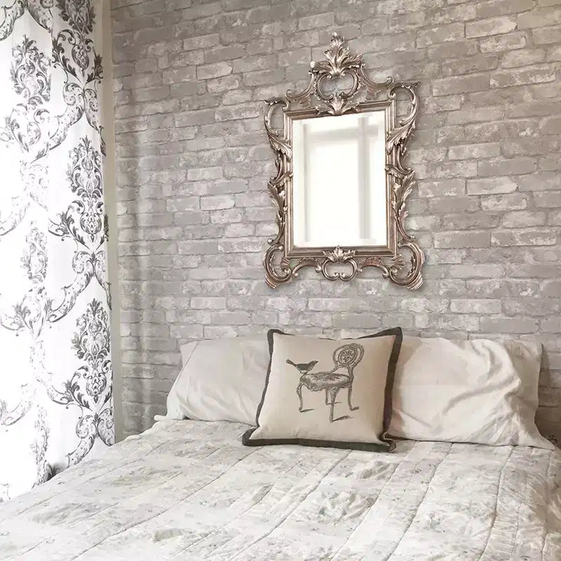 30.75"x20" Metallic Warm Ornate Framed Wall and Accent Mirror Silver