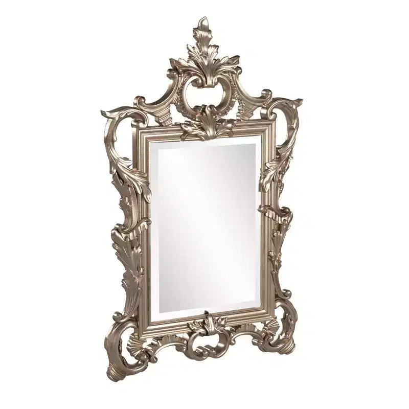 30.75"x20" Metallic Warm Ornate Framed Wall and Accent Mirror Silver