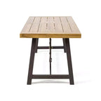 Ensemble de salle à manger d'extérieur 6 pièces Christopher Knight Home Boland en osier et bois d'acacia avec banc, teck/marron multicolore