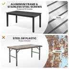 Crestlive Products Ensemble de salle à manger d'extérieur 9 pièces en aluminium, table de 240 cm et 8 chaises, plateau en aluminium, noir pour piscine et pelouse