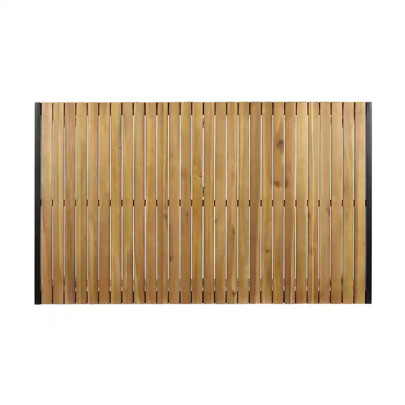 Ensemble de salle à manger d'extérieur Christopher Knight Home Strada 7 pièces en résine et bois d'acacia, noir/teck