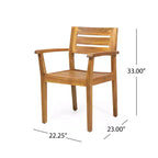 Christopher Knight Home Junaluska – Ensemble de salle à manger d'extérieur 7 pièces en bois d'acacia, teck