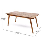 Christopher Knight Home Junaluska – Ensemble de salle à manger d'extérieur 7 pièces en bois d'acacia, teck