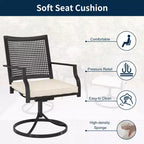 CLIHOME Salon de Jardin 9 Pièces, Table Extensible et Chaises d'Extérieur Rembourrées Pivotantes à 360°