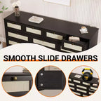 Commode moderne à 12 tiroirs en bois robuste, meuble TV pour téléviseur de 65 pouces, grand meuble de rangement, pour salon, couloir