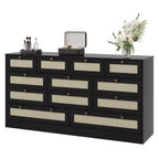 Commode moderne à 12 tiroirs en bois robuste, meuble TV pour téléviseur de 65 pouces, grand meuble de rangement, pour salon, couloir
