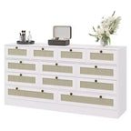 Commode moderne à 12 tiroirs en bois robuste, meuble TV pour téléviseur de 65 pouces, grand meuble de rangement, pour salon, couloir