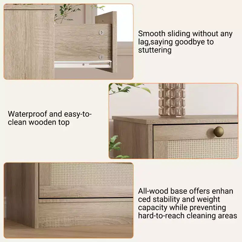 Modern 12 Drawer Sturdy Wood Dresser, TV Stand for 65 TV, Large Storage Cabinet, for Living Room, Hallway