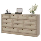 Commode moderne à 12 tiroirs en bois robuste, meuble TV pour téléviseur de 65 pouces, grand meuble de rangement, pour salon, couloir