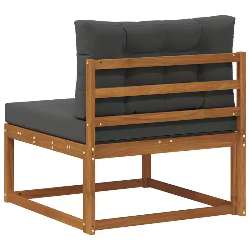Outdoor Middle Sofa Solid Acacia Wood Natural
