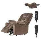 VEVOR Power Lift Recliner Chair, Dual Motor, Large Electric Lift Chair with Heat and Massage for Elderly, Infinite Position Adjustment, Brown