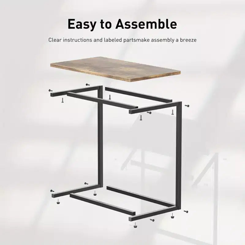 End Table, Side Table for Couch Slide Under, C Table Sofa Side End Table for Living Room, Suitable for Living Rooms, Bedrooms, Sofas, And Offices.