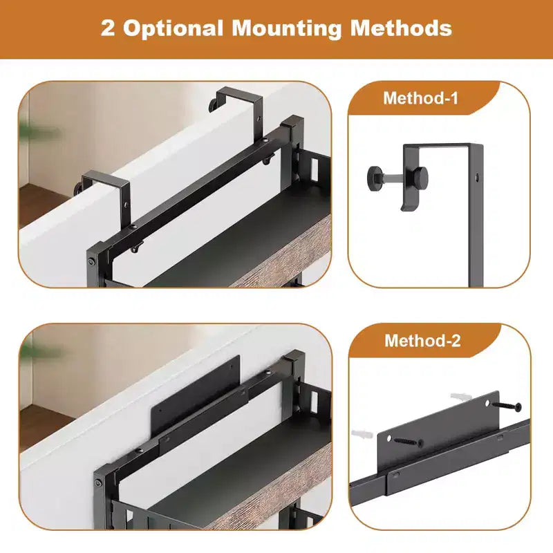 Door Organiser 8 Levels, Hanging Shelf with Adjustable Metal Baskets, No Drilling, for Kitchen/Bathroom/Wall