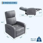 Fauteuil inclinable individuel avec dossier et repose-pieds réglables, revêtement aspect lin