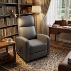 Fauteuil inclinable individuel avec dossier et repose-pieds réglables, revêtement aspect lin
