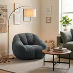 Fauteuil d'appoint Teddy, Fauteuil de salon moderne en tissu doux et moelleux
