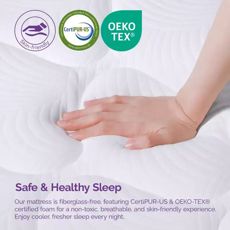 14" Memory Foam Spring Hybrid Mattress, King - Medium Firm
