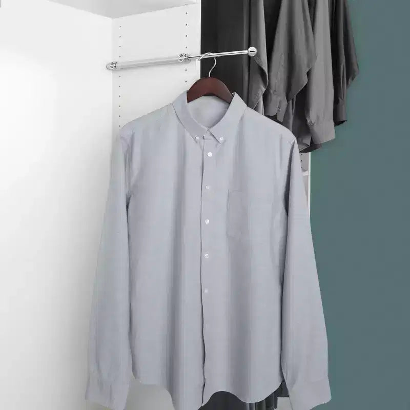 14" Pull-Out Valet Rod, Extendable Sliding Clothes Hanging Rack, Chrome, 2 Pack