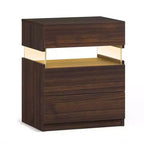 Table de chevet à 3 tiroirs avec éclairage LED pour chambre et salon