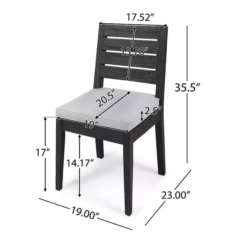Ensemble de salle à manger 7 pièces moderne en acacia Putra Christopher Knight Home avec table à lattes extensible et coussins