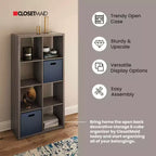 Organiseur de rangement ouvert 9 casiers, graphite gris