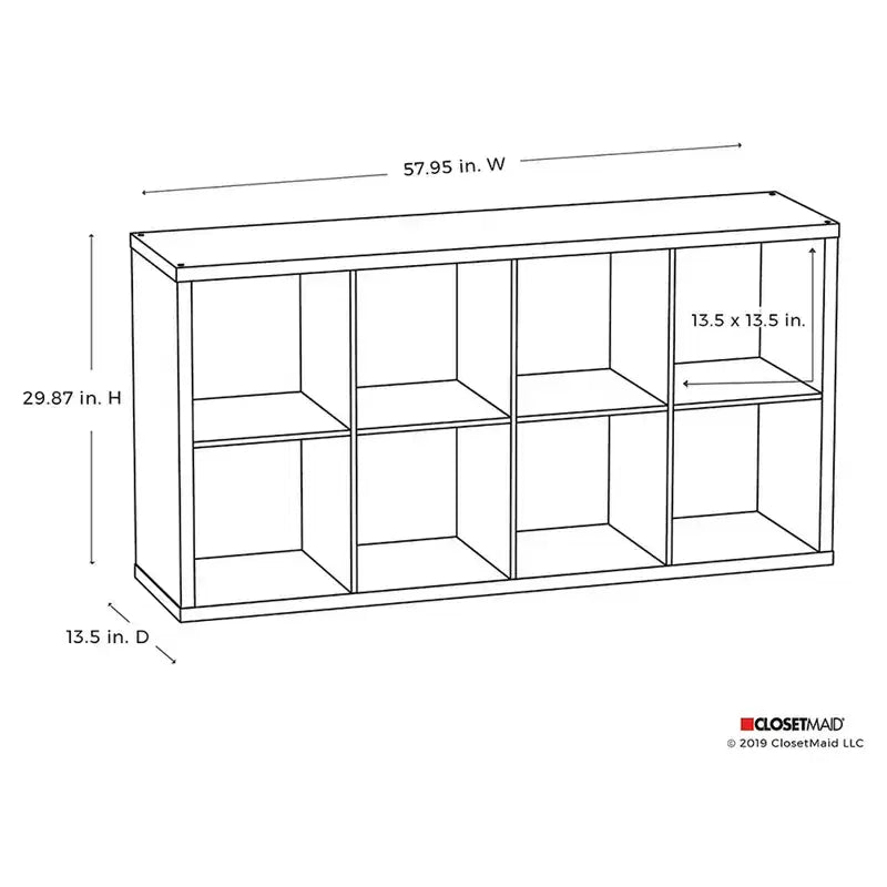 Heavy Duty Open Back 9-Cube Storage Organizer, Graphite Gray