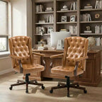 Fauteuil de bureau de direction à dossier haut, en similicuir ergonomique, avec soutien lombaire et pivot réglable