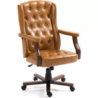 Fauteuil de bureau de direction à dossier haut, en similicuir ergonomique, avec soutien lombaire et pivot réglable