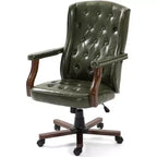 Fauteuil de bureau de direction à dossier haut, en similicuir ergonomique, avec soutien lombaire et pivot réglable