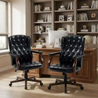 Fauteuil de bureau de direction à dossier haut, en similicuir ergonomique, avec soutien lombaire et pivot réglable