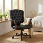 Fauteuil de bureau de direction à dossier haut, en similicuir ergonomique, avec soutien lombaire et pivot réglable