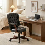 Fauteuil de bureau de direction à dossier haut, en similicuir ergonomique, avec soutien lombaire et pivot réglable