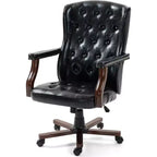 Fauteuil de bureau de direction à dossier haut, en similicuir ergonomique, avec soutien lombaire et pivot réglable