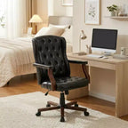 Executive Wingback Office Chair, Ergonomic Faux Leather Computer Desk Chair with Lumbar Support, Adjustable Swivel Task Seating for Home Office