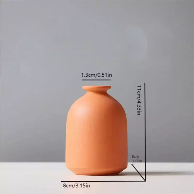 Nordic Macaron Ceramic Vases, Frosted, Waterproof, Home & Office Decor
