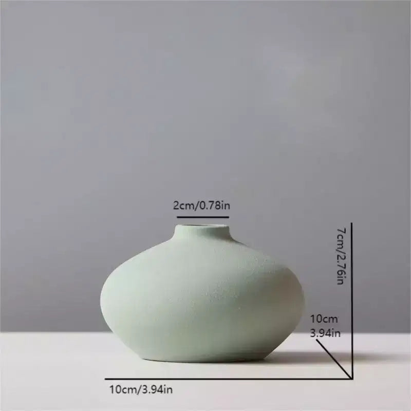 Nordic Macaron Ceramic Vases, Frosted, Waterproof, Home & Office Decor