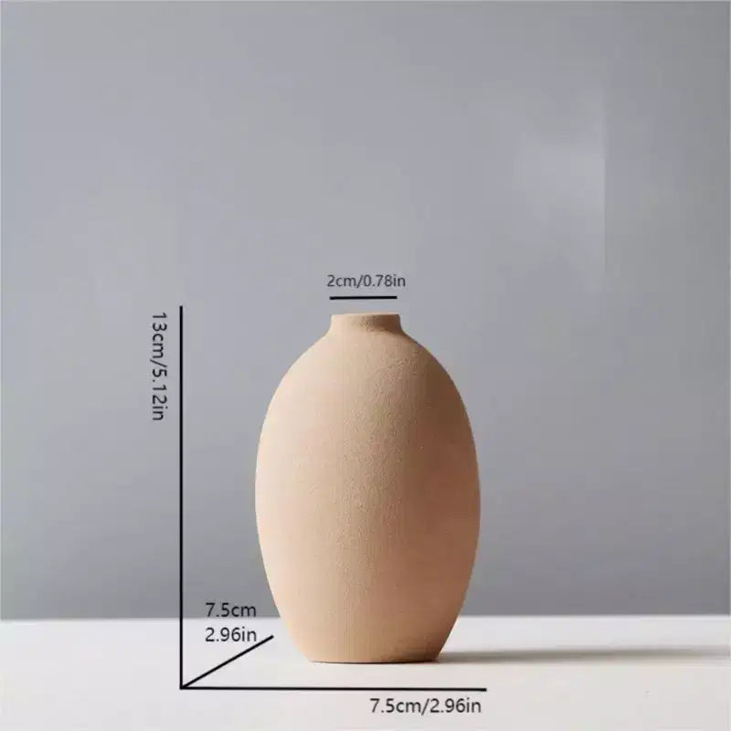 Nordic Macaron Ceramic Vases, Frosted, Waterproof, Home & Office Decor