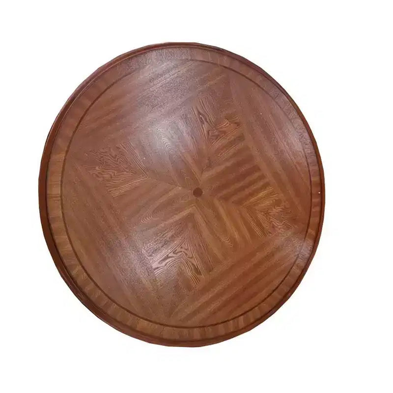 Round Dining Table, Cherry Oak Finish, Pedestal Base, Seats 4