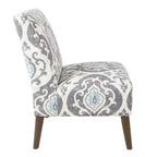 Fauteuil d'appoint moderne sans accoudoirs bleu, chaise crapaud rembourrée, cadre en contreplaqué et bois dur