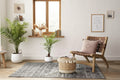 Gemma Pouf Jute Striped/Tassels Natural - Opalhouse™: Bohemian Style, Upholstered Round Ottoman with Polystyrene Beads