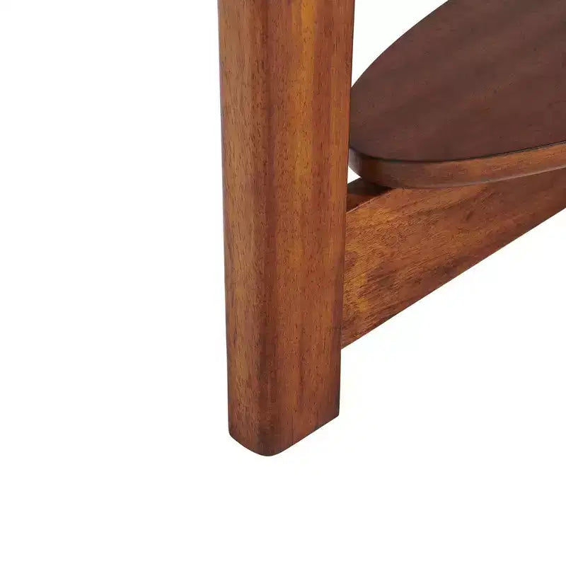 Mid Century Modern Console Table, Chestnut, 60" with Floating Shelf