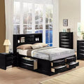 86" Full Platform Bed with Storage Drawers, Black Finish