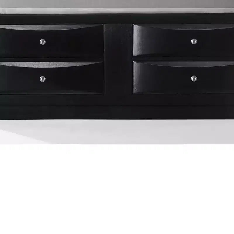 86" Full Platform Bed with Storage Drawers, Black Finish