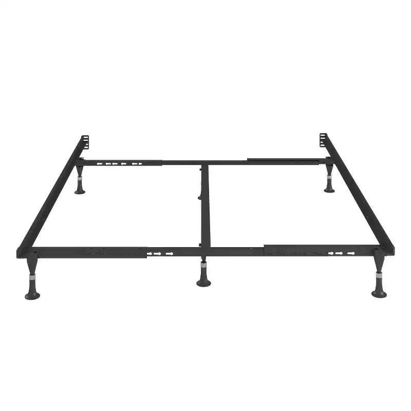 Metal Bed Frame with Universal Sizing, Black